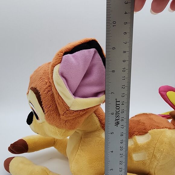 Disney Store Bambi Deer Plush 14" Butterfly on Tail Lays Down Stuffed Animal Toy - Picture 10 of 10